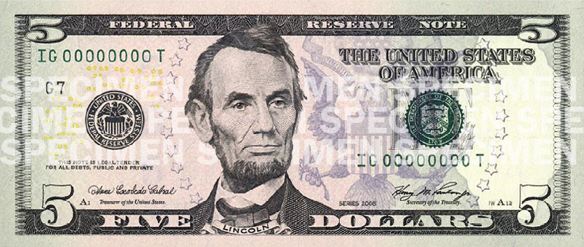 United States five-dollar bill