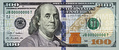 100 US Dollars bill obverse