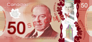 Canadian 50 dollar polymer note