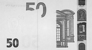 new 50 Euro note Infrared properties