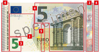 Spécimen nouveau billet de 5 euros