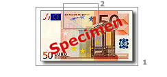 raised print Fifty euro