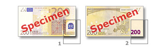 Specimen 200 euro note