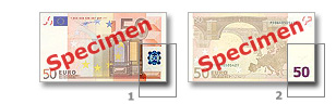 Specimen 50 euro note