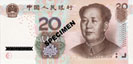 20 billet renminbi/yuan chinois