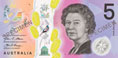 Five Australian dollar banknote new series