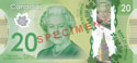 Twenty Canadian dollar polymer banknote