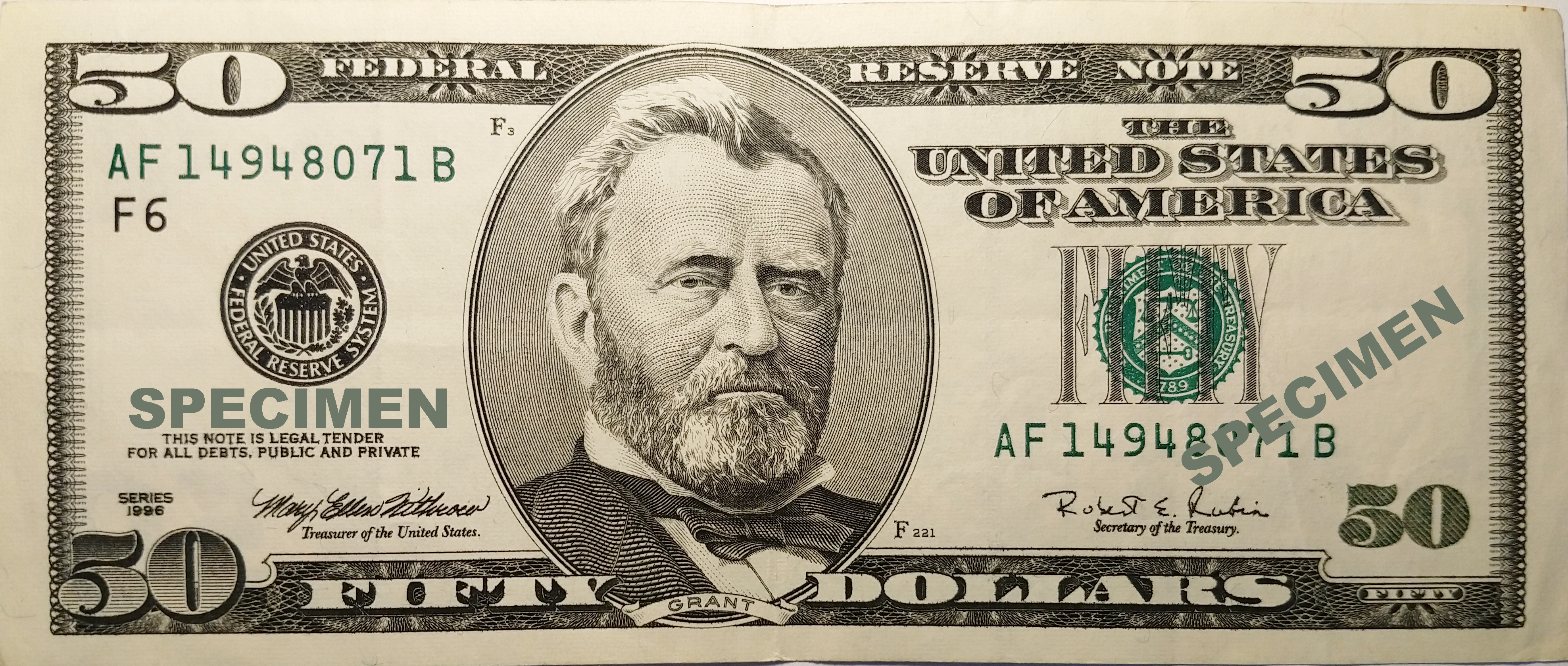 50 USD  Money, Dollar, Ulysses grant