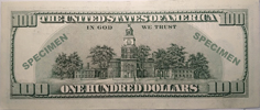 100 US Dollars bill reverse