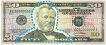 United States fifty dollar Portrait and Vignette