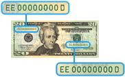 United States twenty dollar Serial Numbers
